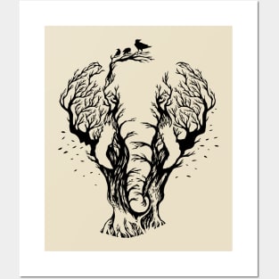 Elephant Silhouette Posters and Art